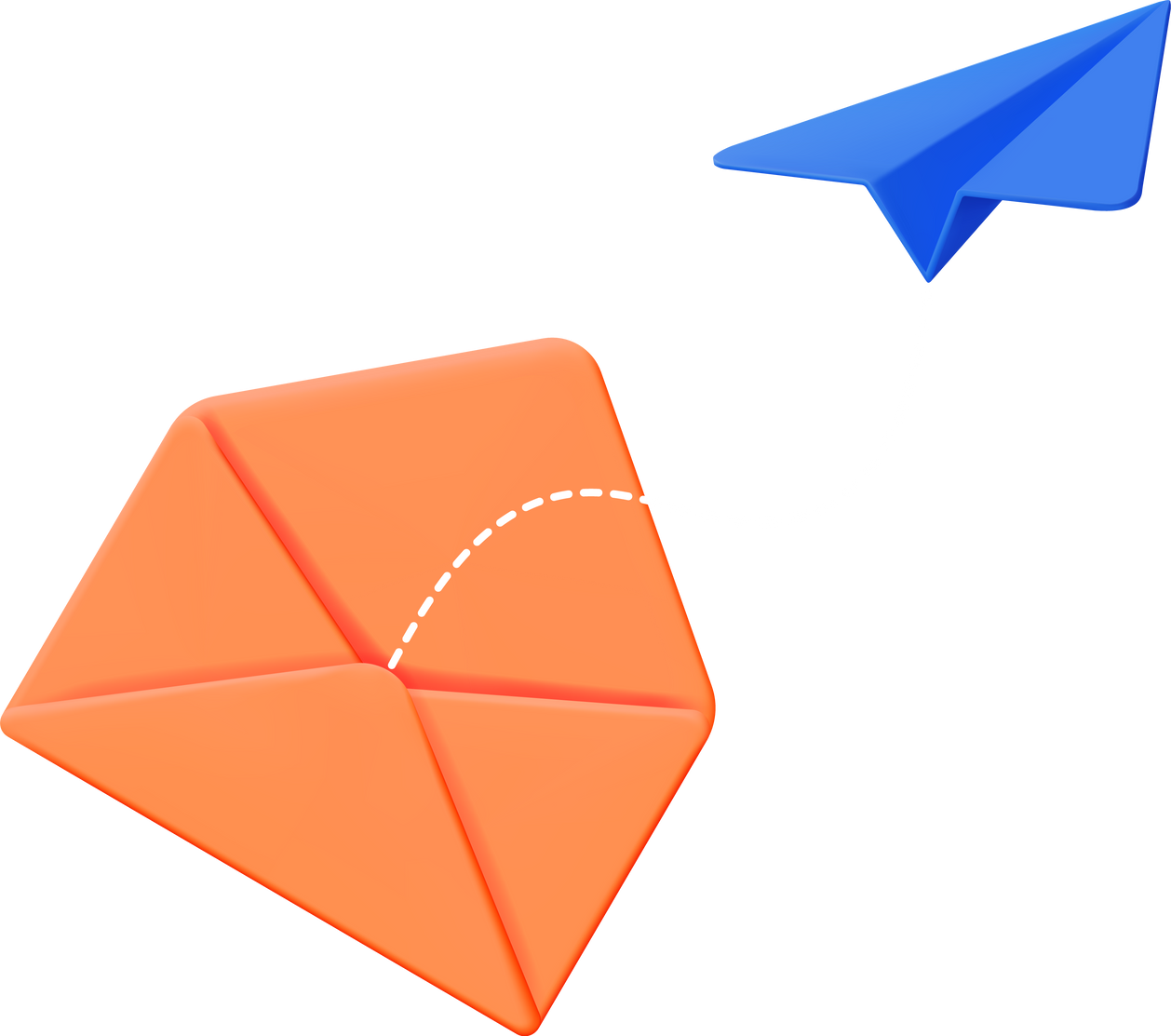3D Mail Envelope in Paper Plane